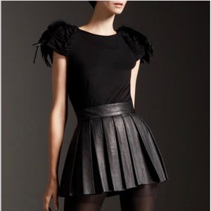 Alice + Olivia black leather skirt